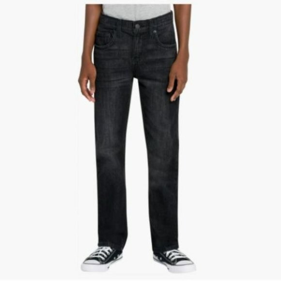 514? STRAIGHT FIT BIG BOYS JEANS Size 12 - Black Wash - Picture 1 of 10